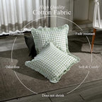 CPC Kelly Green Hand Block Print 100% Cotton Ruffle Throw Pillow Cover 20x20 inch with Hidden Zipper Decorative for Couch, Bed, Sofa, Farmhouse, Cottagecore Decor Gift Christmas Fall Thanksgiving - Image 3