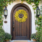 24 Inch Spring Wreath for Front Door, Artificial Yellow Forsythia Flower Grapevine Wreath for All Seasons - Farmhouse Indoor Outdoor Decor for Porch, Wall, Easter & Summer - Image 5