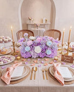 18inch Aisle Flower Garland Centerpieces, Artificial Flowers Purple & White Rose with Hydrangea, Floral Runner for Wedding Arch, Backdrop, Reception Table Decor, Ceremony Pathway - Image 4