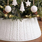 Foilswirl Knit Christmas Tree Collar Cream Diamond Knitted Skirt 23-28in by Foilswirl