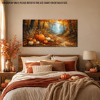 WAXWHELK Fall Canvas Wall Art Pumpkin Harvest Forest Path Painting Pictures Rustic Farmhouse Autumn Thanksgiving Artwork for Living Room Bedroom Home Decor, (20"x40") - Image 4