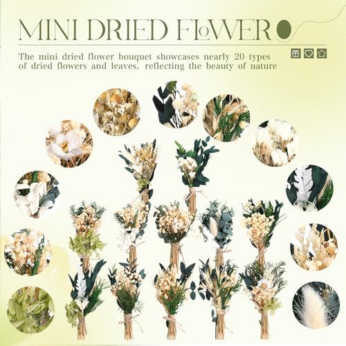 Layhit 12 Pcs Mini Dried Flower Bouquet Boho for Wedding,Fresh - Image 6