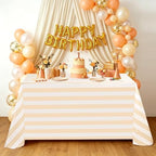 2Pack 57x120 Inch Beige and White Striped Tablecloth Waterproof Table Cloth - Image 6
