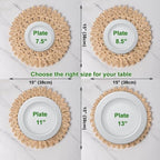 15" Set of 8 Round Woven Corn Husk Placemats by Laquedecraft - Image 3