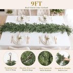 Christmas Garland 9FT Decorations Real Touch Cedar Cypress Pine Greenery Artificial Green Christmas Garland for Mantle, Fireplace, Table, Stairs, Door, Porch, Indoor Outdoor Decorations - Image 4