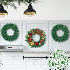 8 Pcs Christmas Wreath 10 Inch Green Artificial Wreaths DIY Faux Plain Wreaths Front Door Green Farmhouse Cabinets Wreath Indoor Outdoor Wall Decor(Fresh) - Image 6