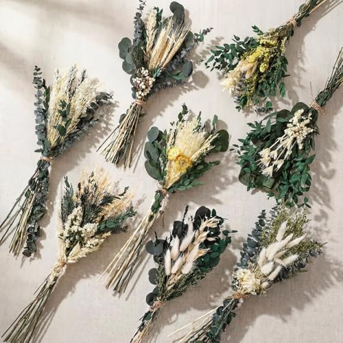 Layhit 8 Pack Large Size Boho Dried Flowers 15-17 Inch, Eucalyptus by ShungLan