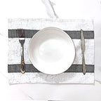 HeMiaor Placemats Set of 4 Elegant Decorative Luxurious Velvet Bling Sequins Place Mats for Dinner Table 12x16 inches (Cream White) by HeMiaor