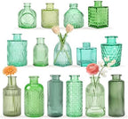 15 Pcs Green Bud Vases Set, Baby Shower Decorations, Wedding Table Decor by ysnn