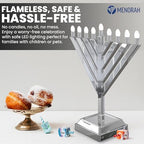 12" Electric LED Menorah Lights – Small Plug-in Hanukkah Menorah Lamp for Window or Tabletop Display Chabad Style - Image 5