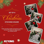 Set of 4 Santa Sleigh Christmas Stocking Holders, Christmas Decorations - Image 2