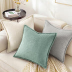 decorUhome Fall Corduroy Teal Throw Pillow Covers 24x24 Set of 2 - Image 4