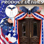 Breling 4th of July Patriotic Bunting Door Porch Decorations 250th Anniversary Eagle Door Decor 32ft Patriotic Porch Banner with Majestic Eagle Topper for Independence Day 250th Anniversary - Image 4