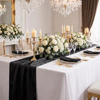 24 Pack Black Satin Table Runners 12 x 108 Inch Reusable Seamless Design - Image 2