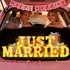 Aurelema 11 Pcs Just Married Wedding Decorations LED Letter Lights Sign by Aurelema