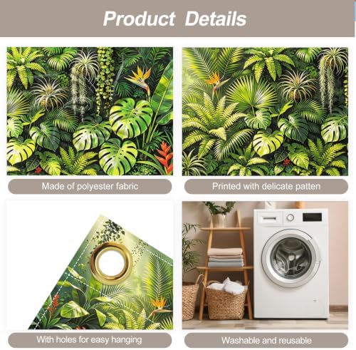 6X13FT Summer Tropical Leaves Garage Door Cover Decorations Tropical Leaves Garage Door Banner for Outdoor Indoor Summer Party Photography Backdrop - Image 3