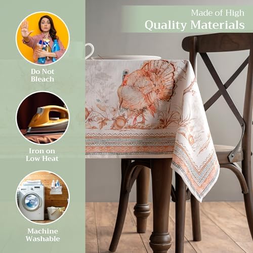 Maison d' Hermine Table Cloth Rectangle Table Reusable 100% Cotton 70"x140" - Image 3