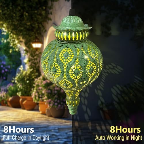 Moroccan Solar Lanterns Outdoor Waterproof Hanging Garden Decor - Image 5