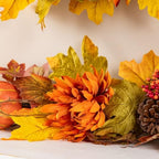 Glitzhome 6FT Maple Leaf Garland, Fall Dahlia Pumpkin Garland Decor for Mantle, Artificial Autumn Foliage Thanksgiving Decor for Home Wedding Fireplace Party Christmas - Image 6