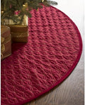 Balsam Hill Lancaster Quilted Christmas Tree Skirt - Reversible Tree Skirt with Metallic Gold Threading, Cardinal Red, 72" by BalsamHill