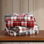 Eddie Bauer - Throw Blanket, Ultra-Soft Plush Bedding with Faux Shearling Reverse, Blanket for Couch & Bed (Parkwood Plaid Red, 50" x 70") - Image 3