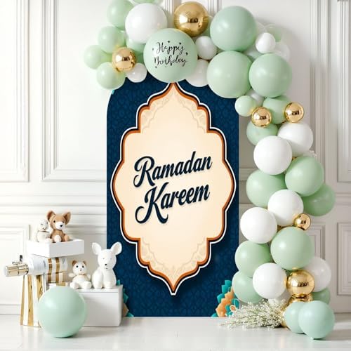 6.6FT Arch Backdrop Cover Ramadan Mubarak Runner Ramadan Decor Ramadan Table Wedding Arch Cover Spandex Fitted Stretchy Backdrop Stand Covers for Birthday Party Wedding Decoration - Image 6