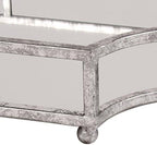 Kate and Laurel Ciel Metal Mirrored Ornate Scalloped Decorative Tray, Silver - Image 3