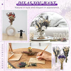 Layhit 24 Pcs Mini Dried Flower Bouquets Boho for Vase, Lavender - Image 5
