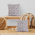 Ridhi Block Print Pink and White Pillow Cover 20" x 20" (Pack of 2) Decorative Couch Pillows for Living Room, Chic Boho Cute Outdoor Pillows Covers Gifts for Spring, Easter and Valentine - Image 2