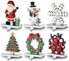 XIUSHE Stocking Holder Set of 6-Christmas Tree Stocking Hanger for Mantel-Metal Weighted Christmas Stocking Holder for Fireplace Mantle-Tropical Farmhouse Stocking Holder - Image 6