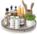 AMH 16-Inch Whitewashed Farmhouse Oak Lazy Susan Organizer by AMH