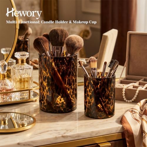 Hewory Tortoise Shell Candle Holder, Cheetah Print Candleholder, 2 Sizes - Image 6