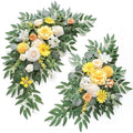 Artificial Wedding Arch Flowers Kit(Pack of 2) for Wedding Arch, Bridal Shower, Ceremony and Reception Backdrop Decoration (Gentle Creamy Yellow) by WEIERYUE