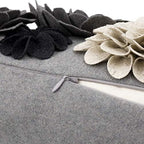 KINGROSE Vintage 3D Flower Lumbar Throw Pillow Cover, 12X20 Inch, Grey - Image 5