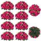 BLOSMON Hot Pink Flowers for Wedding: 10 Pcs Fakel Rose Balls for Table by Blosmon