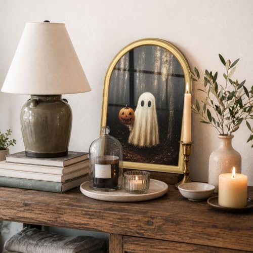 Wheatwin Vintage Gold Arched Framed Spooky Halloween Wall Art - Image 6