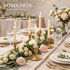 Candlestick Holders Taper Candle Holders, Romadedi Gold Candle Stick Candle Holder for Table Centerpiece, Wedding Reception, Festive Christmas Mantel Decoration or Home Decor, Set of 18 - Image 4