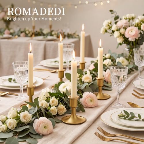 Candlestick Holders Taper Candle Holders, Romadedi Gold Candle Stick Candle Holder for Table Centerpiece, Wedding Reception, Festive Christmas Mantel Decoration or Home Decor, Set of 18 - Image 4