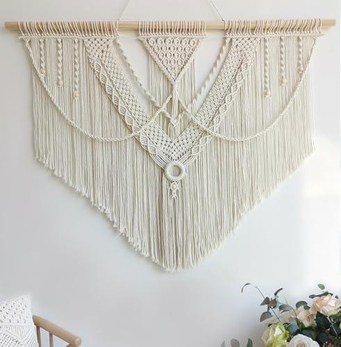 Achart Macrame Wall Hanging Large- Boho Wall Decor- large wall art- Wall Decor Living Room- Macrame Tapestry Boho Decor for Bedroom (Triangle) by Achart