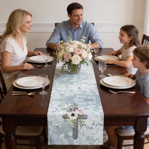 Everlasting Grace Table Runner – Christian Cross Floral Dining Table Décor, Faith-Inspired Christian Home Décor (16x72 Inch, Polyester) - Image 2