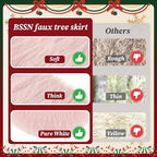 36 Inch Pink Faux Fur Christmas Tree Skirt Plush Xmas Tree Base Cover - Image 3