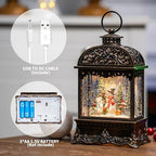 Christmas Snow Globes, Snowman Water Lantern, 8 Christmas Music, USB Powered & Battery, Holiday Decorations Gifts for Family Children or Friends - Image 3