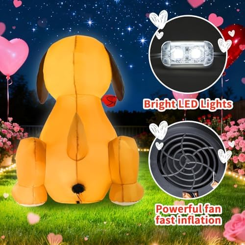 Valentine Inflatables Outdoor Decorations 4FT Dog Blow Up Yard Decor - Image 5