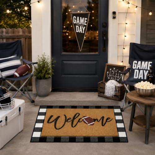 Tinideya 2 Pcs Welcome Football Layered Doormat Set - Image 6
