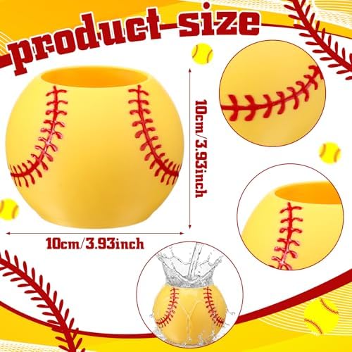 LemonRoad 6 Pcs Baseball Flower Pot,Softball,3.93 x 3.93 x 3.15 Inches - Image 3