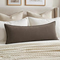 MIULEE Decorative Linen Lumbar Pillow Cover 14x36 Inch Coffee by MIULEE