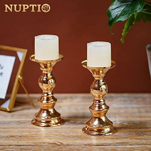 NUPTIO Gold Candle Holder for Pillars: Candle Stands for 2 inches Candles - Image 5