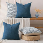 HPUK Throw Pillow Covers 20x20, Set of 4, Navy Blue Couch Pillow Covers - Image 5