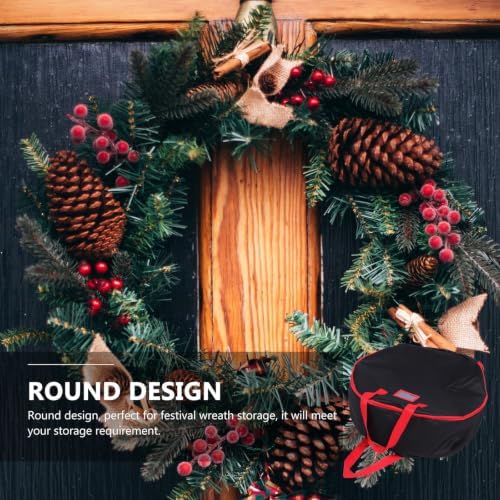 OUNONA Christmas Wreath Storage Bag, 600d Oxford Cloth Round Portable - Image 4