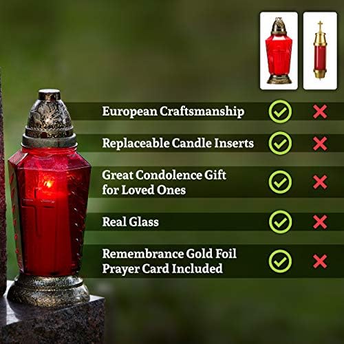 Cemetery Memorial Candle, Christian Cross Candle Holder with 2 Candles - Image 4